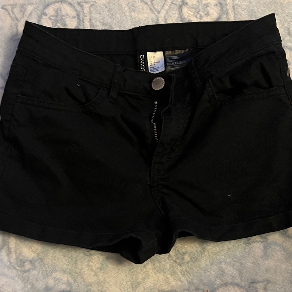 Divided Black High Waist Women's Shorts